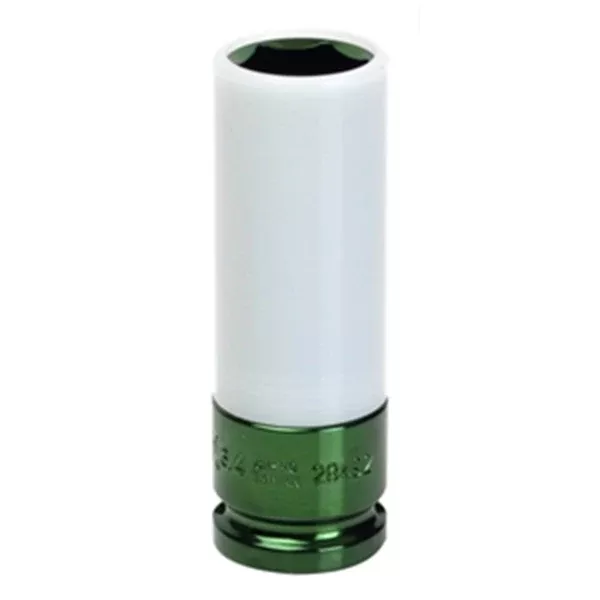 1/2" Dr. 7/8" Extra Thin Wall Deep Wheel Protector Impact Socket-Green