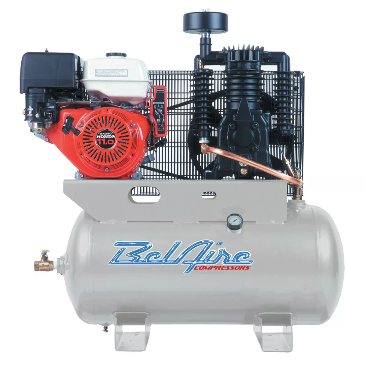 11 HP 30 Gallon Horizontal Two Stage Gas Driven Air Compressor IMC3G3HH BelAire Compressors