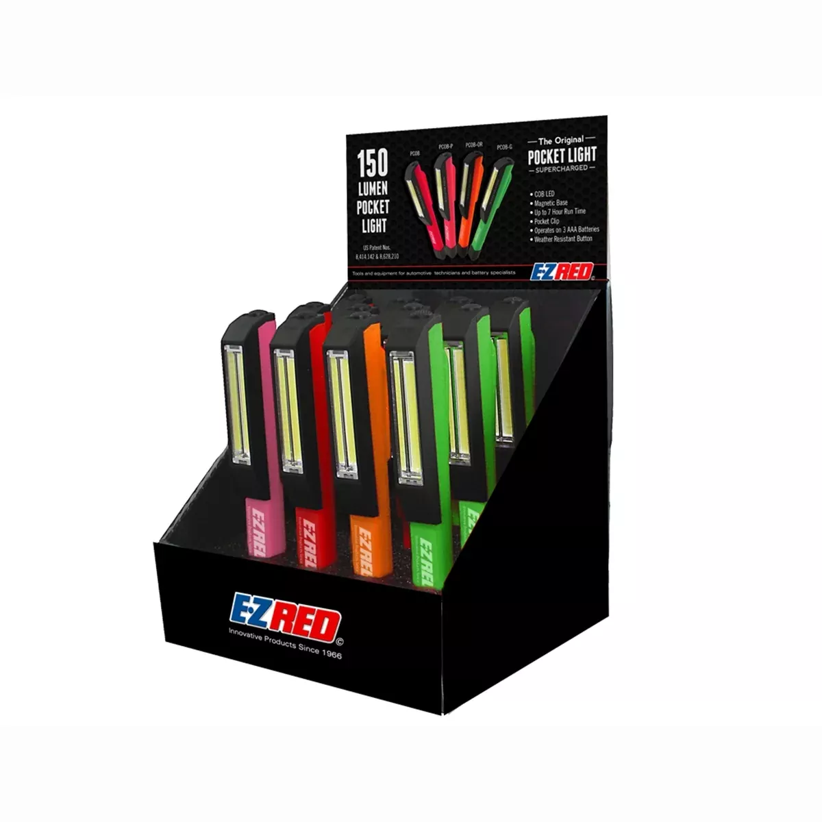 12 PACK - POCKET COB LIGHT ASSOC. COLOR EZRPCOB12PKC E-Z Red