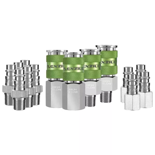 14 Piece Flexzilla Pro High Flow Coupler And Plug Kit - 1/4 in. NPT LEGA53458FZ