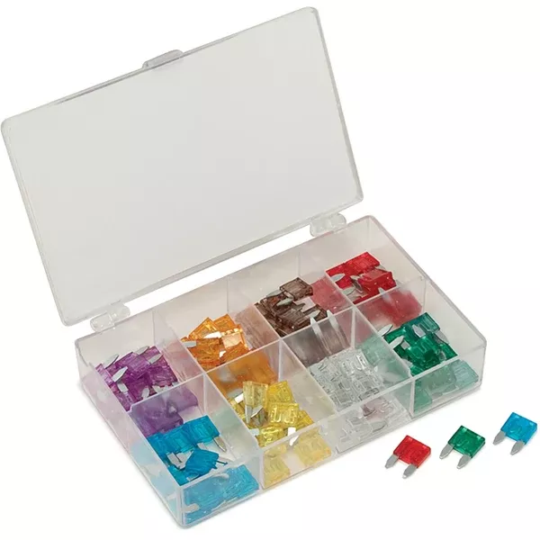 96 Piece Mini Blade Fuse Assortment With Case TIT45229