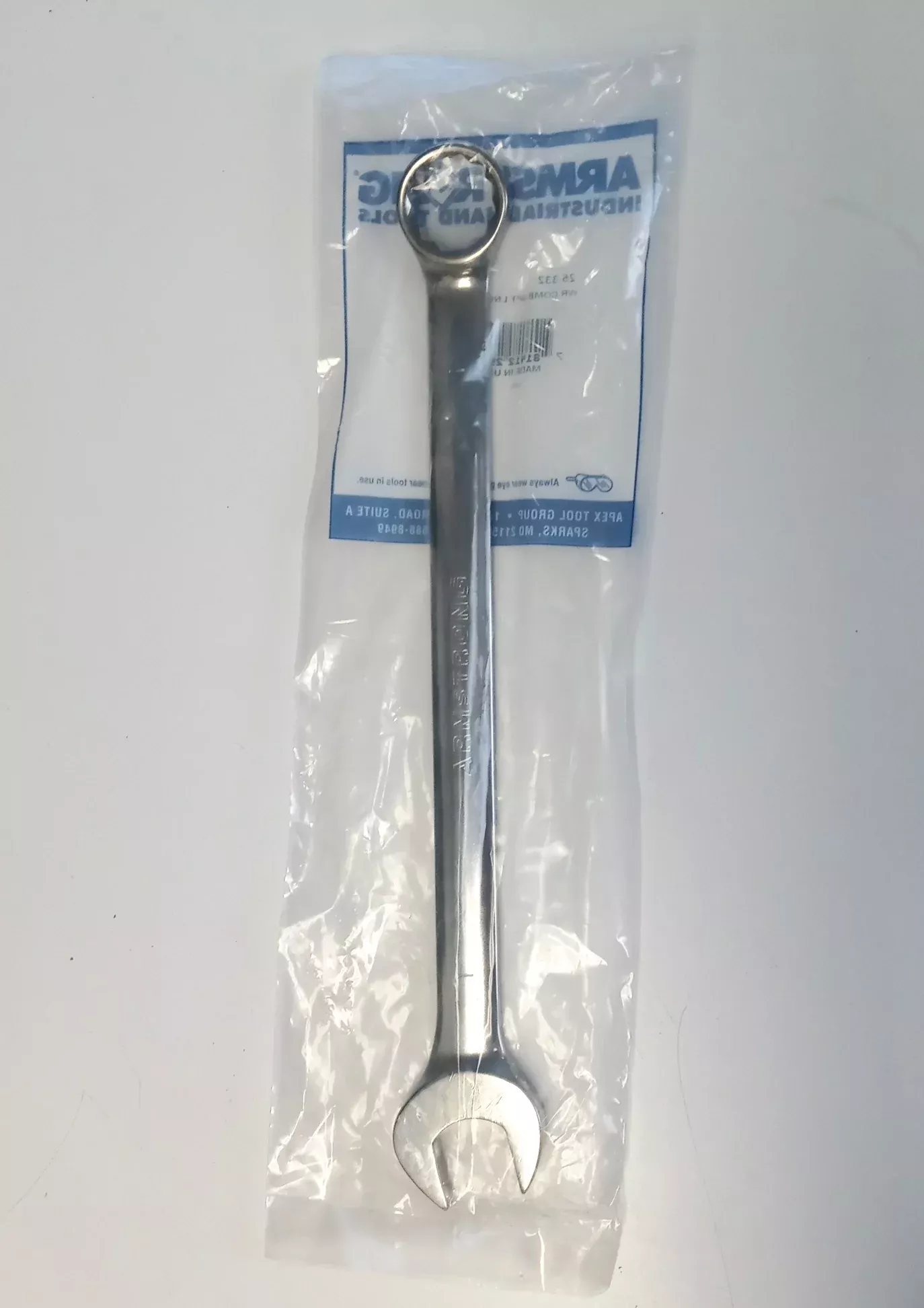 Armstrong 1-inch 12-point Full Polish Long Pattern Combination Wrench USA 25-232