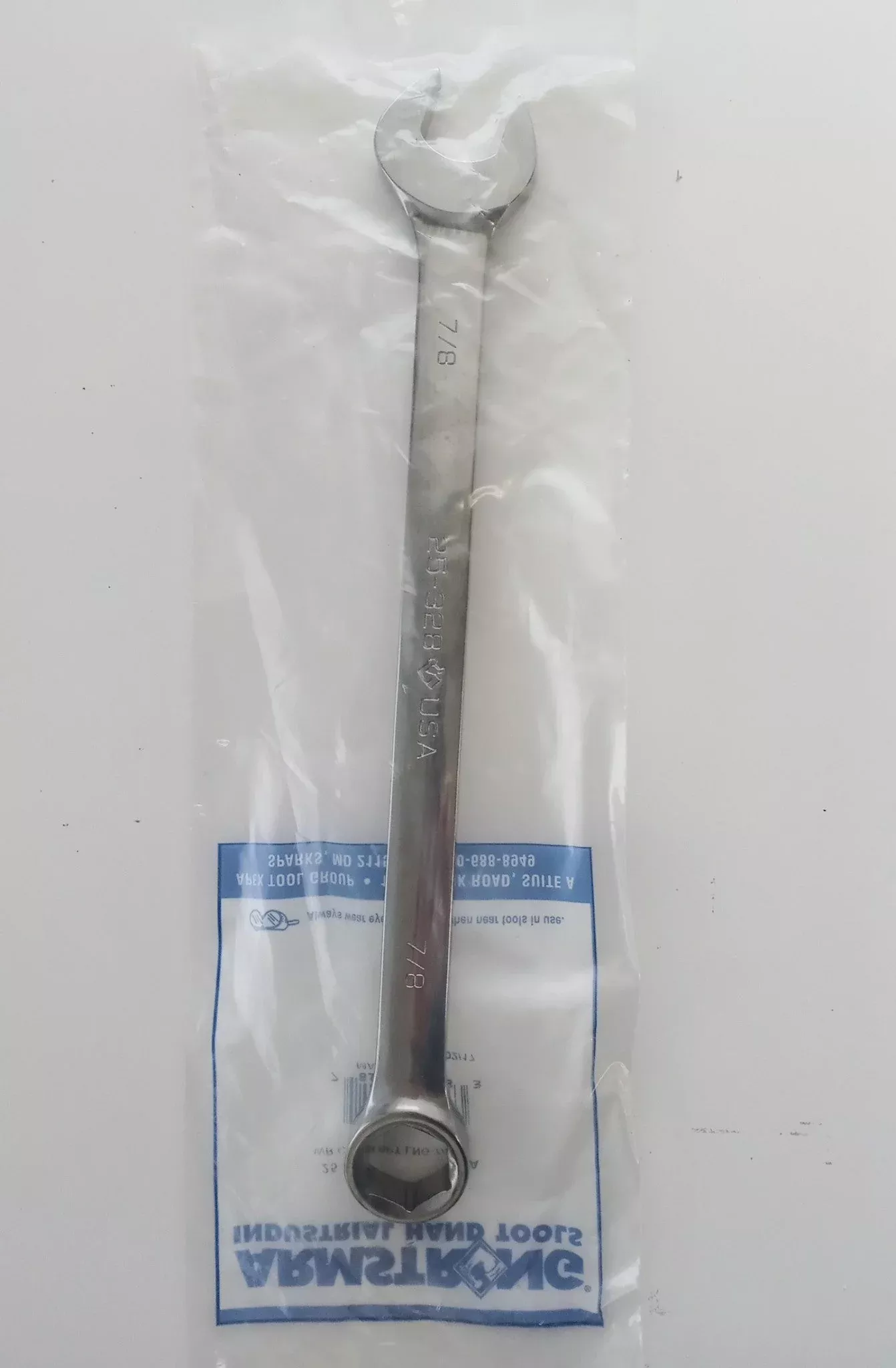 ARMSTRONG 25-328 7/8" COMBINATION WRENCH FULL POLISH 6 POINT USA