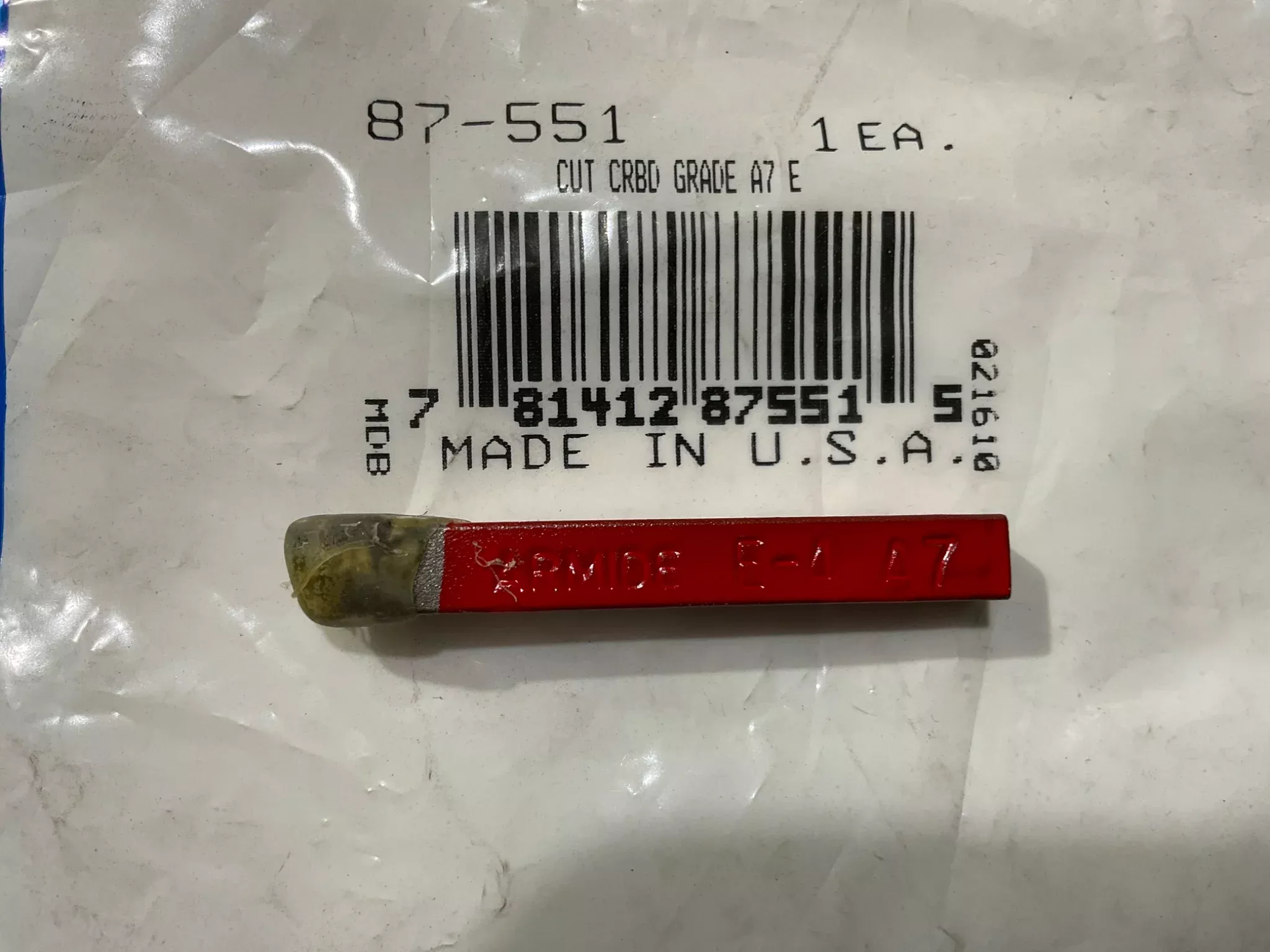 Armstrong 87-551 Cut Carbide Grade A7 E4 USA