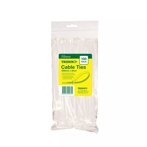 Cable Tie Natural 200X4mm Pkt100