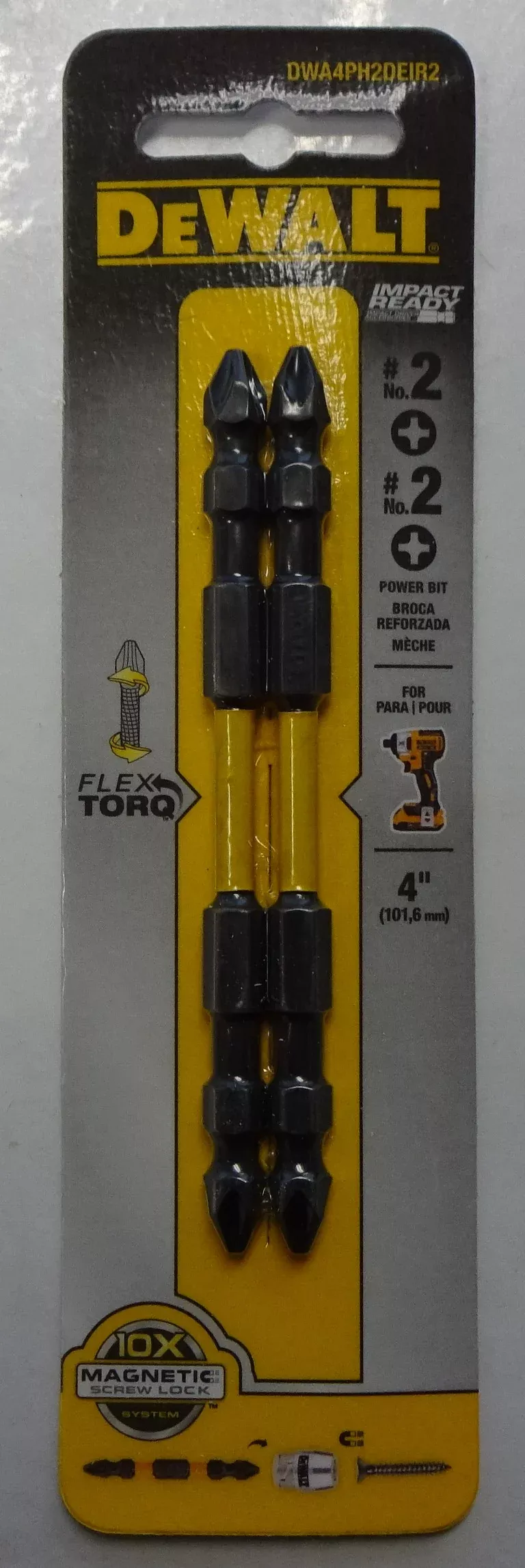 Dewalt DWA4PH2DEIR2 Impact Ready #2 Phillips x 4" Double Ended Screw Tips