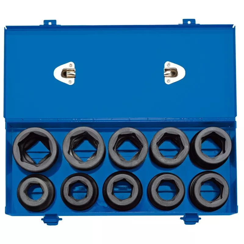 Draper Expert 1" Sq. Dr. Combined MM/AF Impact Socket Set in Metal Case, 10 Pce