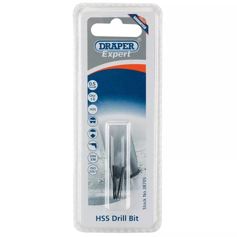 Draper Tools Expert 0.5mm HSS Drills Card Of 10