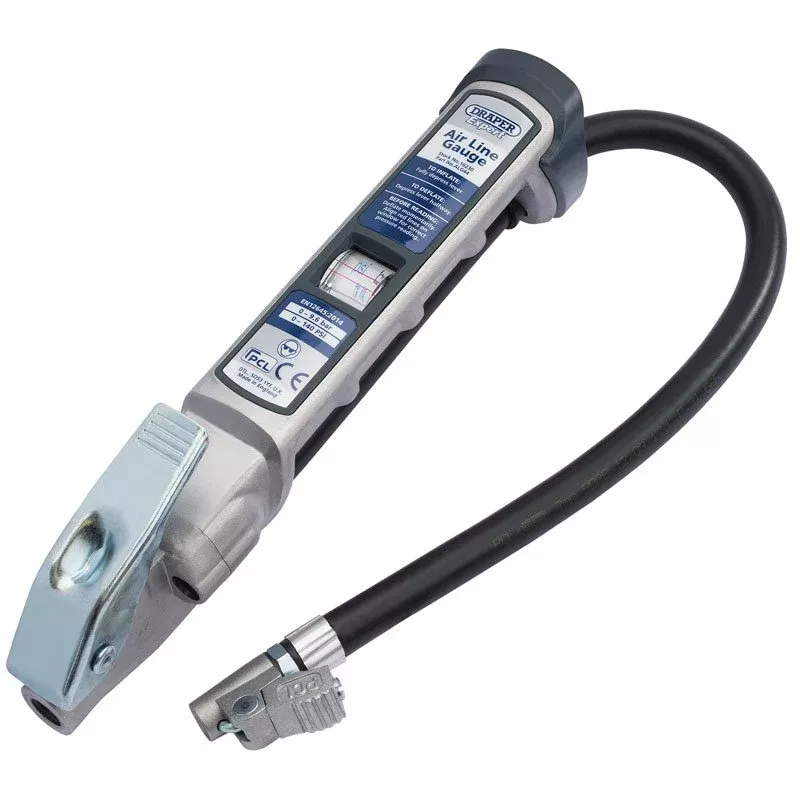 Draper Tools Professional Air Line Inflator with Lock-On Connector
