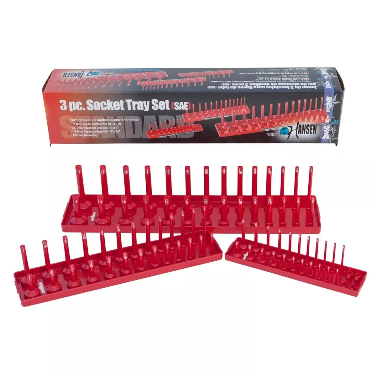 Hansen Global 9301 3-Pc Sae Soc Tray Set
