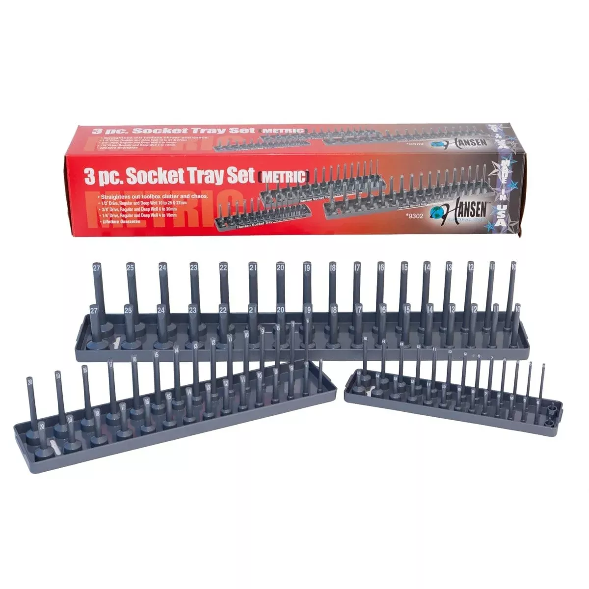 Hansen Global 9302 3-Pc Metric Soc Tray Set