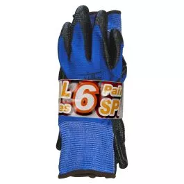 Open Road Value Pack Nitrile Gloves with Latex Coating Blue - 6pk
