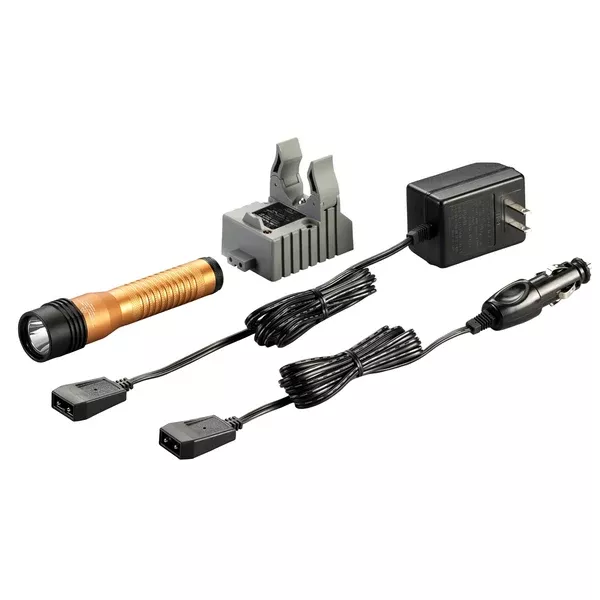 Strion LED HL Rechargeable Flashlight- 120/DC - Orange STL74771