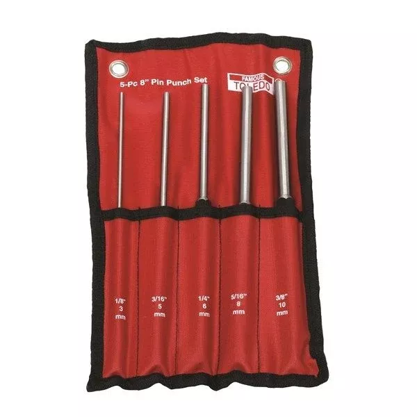 Toledo Extra Long Pin Punch Set 5 Pce